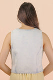 VJT80005-VERY JEAN Acid Washed Denim Front Tie Vest: INDIGO / S-M-L/2-2-2