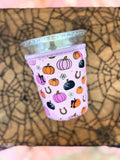 Iced Coffee Sleeve -Spooky Pumpkins : Small