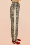 NP70999-Leopard Printed Cotton Twill Tape Detail Pants: MOCHA LEOPARD / S-M-L/2-2-2