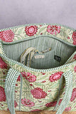 Bohemian Bias Tape Detail Roomy Fit Mint Tote Bag: MINT MULTI / One Size