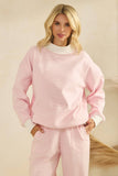 Mock neck striped Sweatshirt top : Blue / L