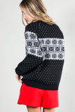 Crew Neck Christmas Fair Isle Print Knitted Sweater VT81531: Green / S