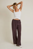 WAIST TIE DOT PANTS: BROWN-IVORY DOT / S