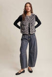 Faux Fur Leopard Vest-Grey