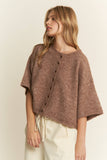 Mocha Quarter-Sleeve Knit Cardigans: Mocha / Contemporary / L