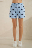 Polka Dot Sweatshorts: Sky Blue/Navy / L