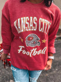 VINTAGE RED KANSAS CITY FOOTBALL SWEATSHIRT