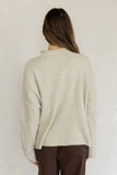 Piper Mock Neck Pullover: HEATHER GREY / L