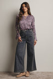 Wide-Leg Stretch Denim Jeans FP0003: Washed Cobalt / Contemporary / L