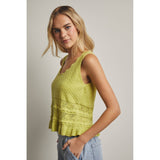 TEXTURED SWEATER TANK TOP / WL25-11738: CHARTREUSE / L