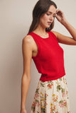 Open-Knit Sleeveless Tank Top FSW0041: Red / Contemporary / L