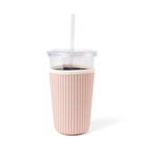 Latte Stripes Drink Sleeve, Iced Coffee Koozie: Regular
