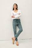 TENCEL TAPERED PANTS: Vintage Black / L