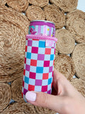 Slim Can Sleeve-Colorful Checkered