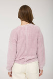 WASHED POCKET DETAIL LONG SLEEVE RIB KNIT TOP : LIGHT OLIVE