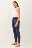 TENCEL TAPERED PANTS: Vintage Black / L