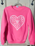 Hot Pink Heart Sweatshirt