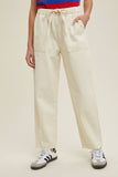 DRAWSTRING BAGGY DENIM PANTS / WL24-9606: BUBBLEGUM / L
