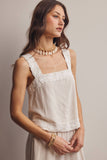 Embroidered Square-Neck Tank & Wide-Leg Pants Set FSET011: Indigo / Contemporary / L