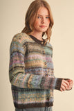 COLORFUL FAIR ISLE SWEATER CARDIGAN MSW11521: MIDNIGHT NAVY MULTI / L