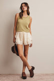 Open-Knit Sleeveless Tank Top FSW0041: Red / Contemporary / L