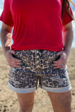 Leopard Button Fly Shorts