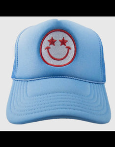 Star Eyed Happy Face Trucker Hat