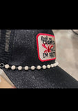 White Turquoise Trucker Hat Chain