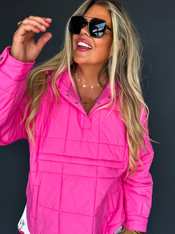 PEYTON PUFFER JACKET- Red and Beige only