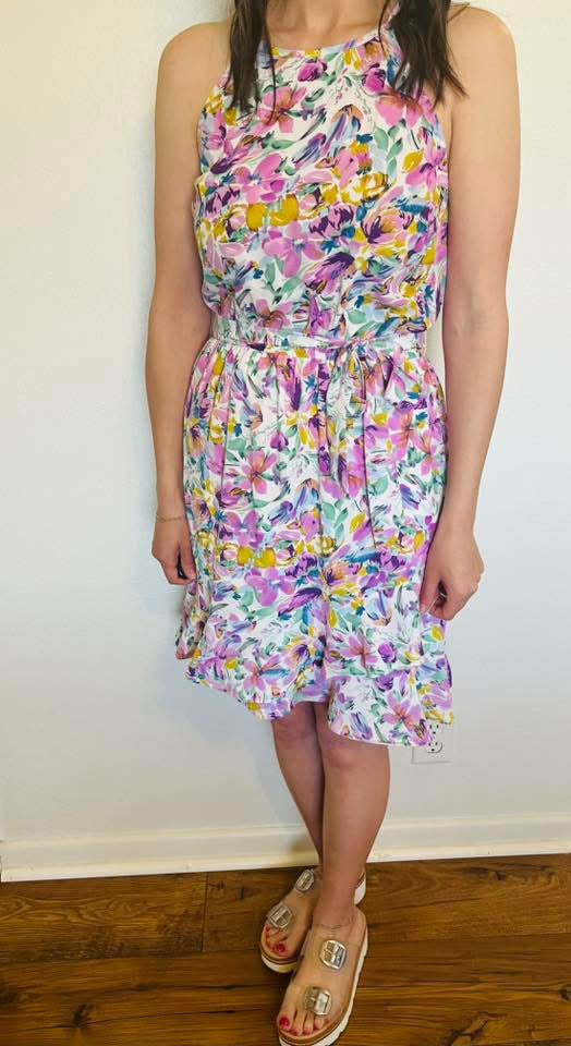 Purple floral dress
