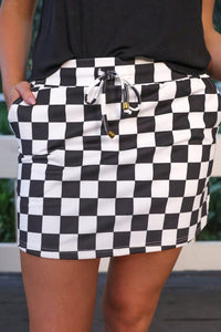 Everyday Skort-Checkerboard