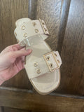 Cream Buckle Sandal