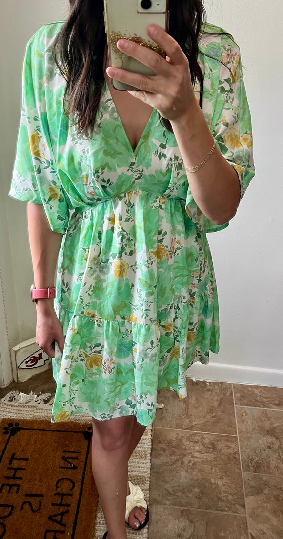 Green floral Dress