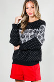 Crew Neck Christmas Fair Isle Print Knitted Sweater VT81531: Green / S