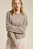 Essential Button Down Cardigan Top: Red / L