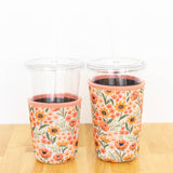Sunny Poppies Drink Sleeve, Iced Coffee Koozie, Drink Cover: Regular