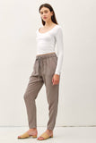 TENCEL TAPERED PANTS: Vintage Black / L