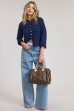 Essential Button Down Cardigan Top: Red / L