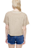 American Cowboy Vintage Graphic S/S Lunar Dye Faux Crop: BLUE / L