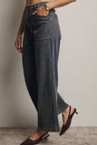 Wide-Leg Stretch Denim Jeans FP0003: Washed Cobalt / Contemporary / L