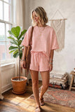 (Original Design) Polka Dot Heavy Scuba Top and Shorts Set: CREAM/BLACK / L