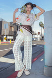 NP71010-Lace Pants W/ Inside Shorts Lining: TAUPE / S-M-L/2-2-2
