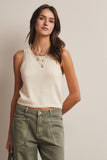 Open-Knit Sleeveless Tank Top FSW0041: Red / Contemporary / L