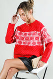 Crew Neck Christmas Fair Isle Print Knitted Sweater VT81531: Green / S