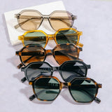 Tortoise Geometric Double Bridge Sunglasses Set: ASSORTED
