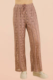 NP71010-Lace Pants W/ Inside Shorts Lining: TAUPE / S-M-L/2-2-2