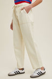 DRAWSTRING BAGGY DENIM PANTS / WL24-9606: BUBBLEGUM / L