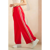 Red Lace Striped Pant