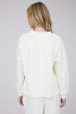 WASHED POCKET DETAIL LONG SLEEVE RIB KNIT TOP : LIGHT OLIVE