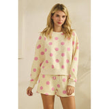 Polka Dot Sweatshorts: Sky Blue/Navy / L
